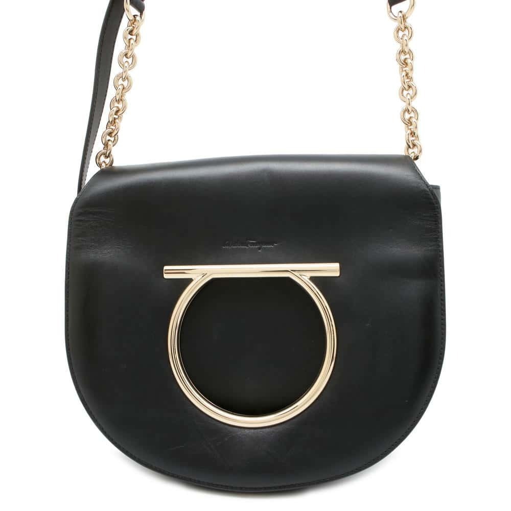 Salvatore Ferragamo Shoulder Bag Gancini Black
